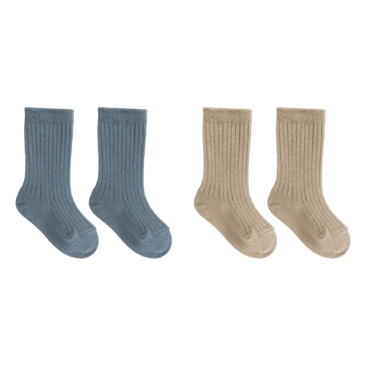 Quincy Mae - Set of 2 Pairs of Organic Cotton Socks | Gray Blue
