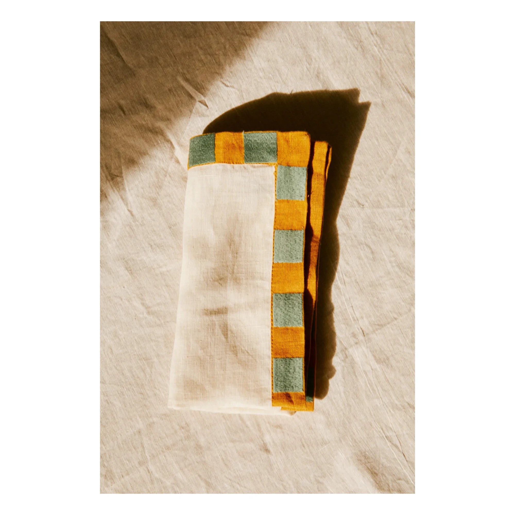 Tressé - Keten Damier peçete | Ecru