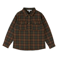 Emile et Ida - Camisa de Franela Orgánica de Cuadros | Marrón
