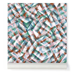 Bien Fait - Papel pintado bohemio - 3 rollos | Verde agua
