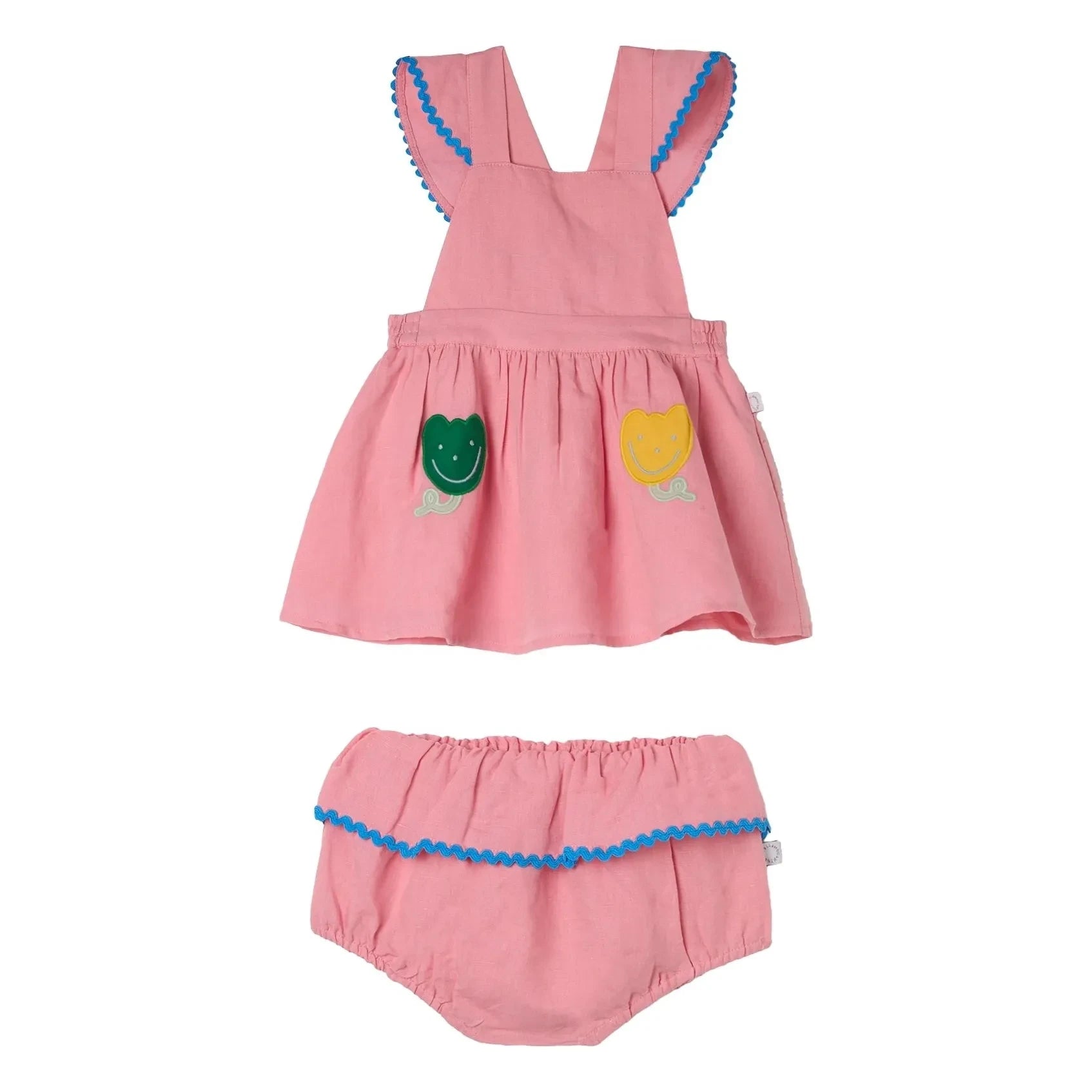 Stella McCartney Kids - Keten elbise ve bloomer seti | Pembe