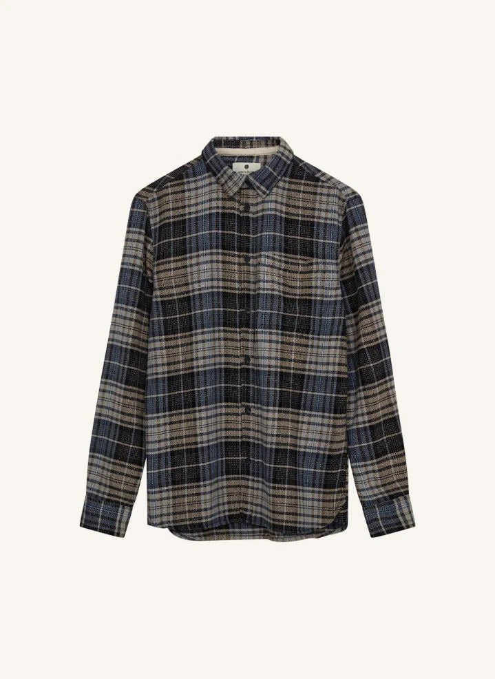 Anerkjendt - Shirt Akkonrad Check Recycled Fibers | Indigo