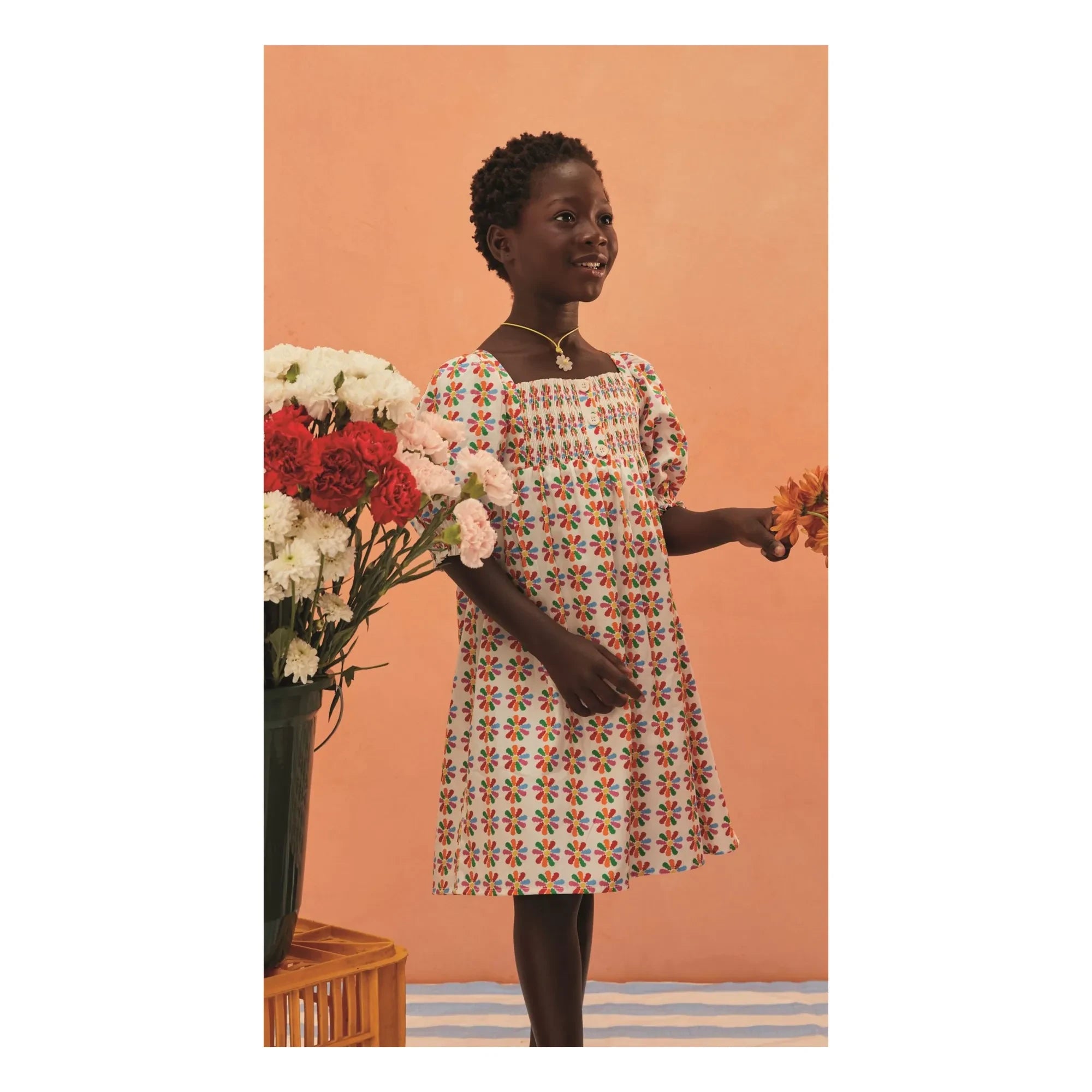 Fabula - Windmill Ballonärmel Midi-Kleid | Weiß