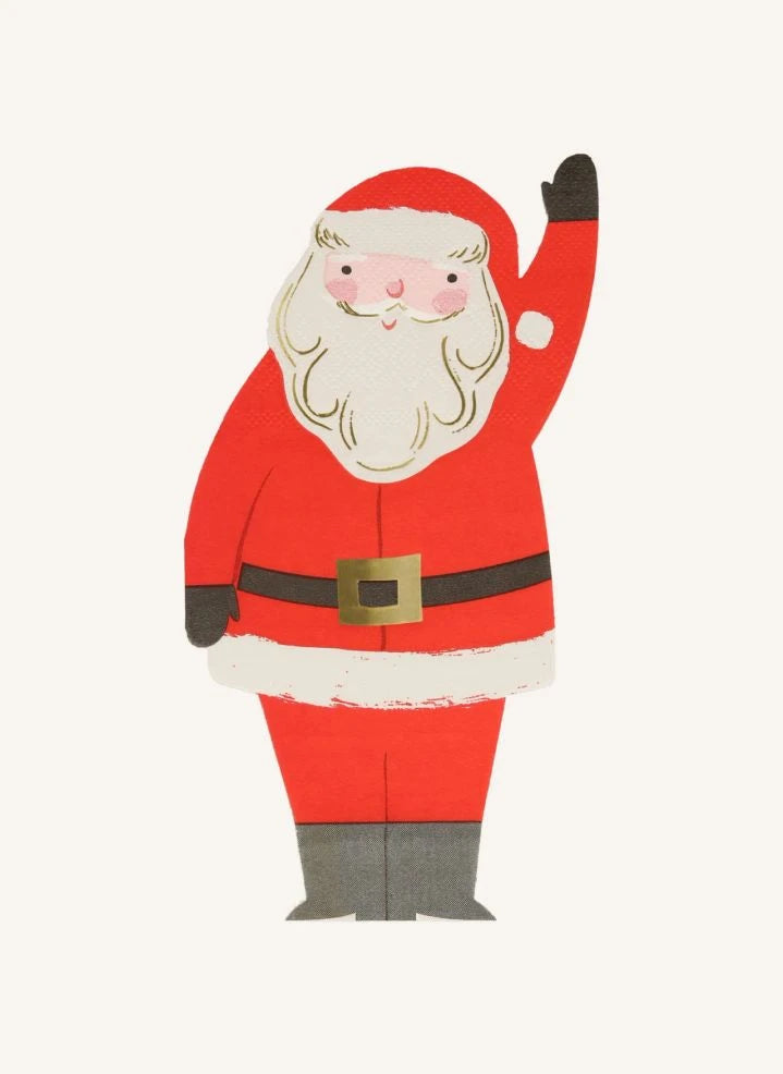 Meri Meri - Noel Baba kesimli peçeteler - 16'lı set