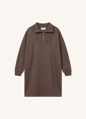 Cos I Said So - Vestido polo con cremallera de algodón orgánico | Marrón oscuro