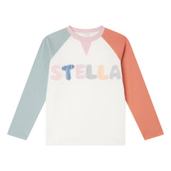 Stella McCartney Kids - Stella Renk Bloklu Tişört | Fildişi