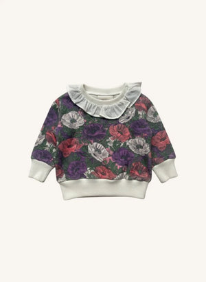 Studio Bohème - Juno Çiçek Desenli Organik Pamuklu Sweatshirt | Mor