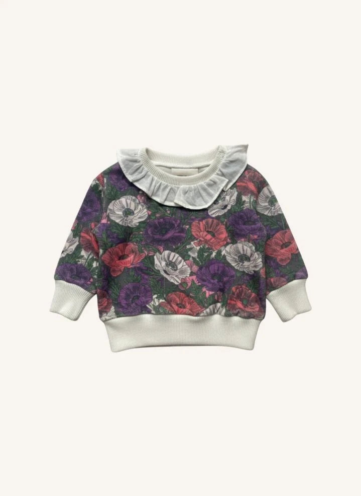 Studio Bohème - Juno Çiçek Desenli Organik Pamuklu Sweatshirt | Mor