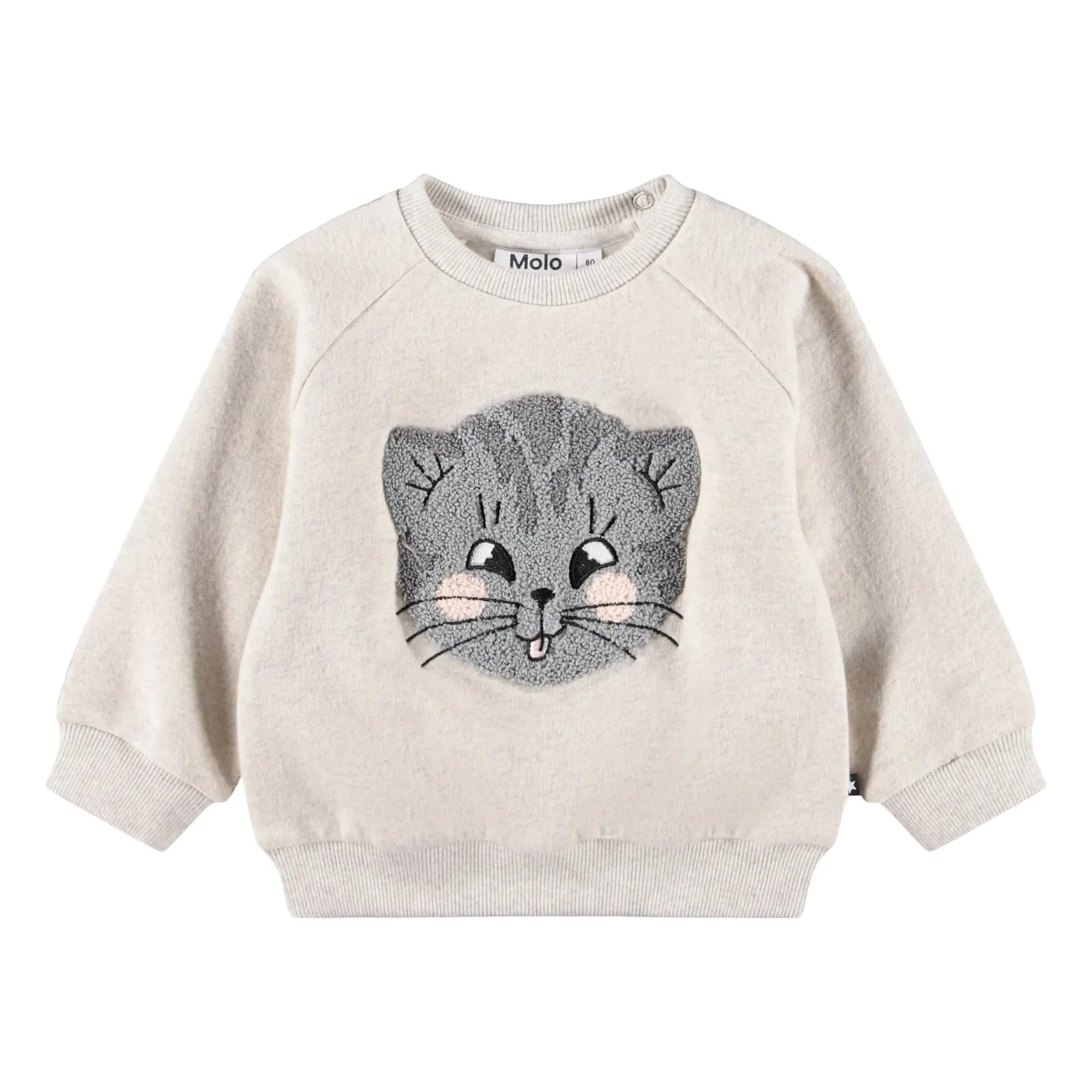 Molo - Suéter de algodón orgánico Disc Cat | Gris jaspeado