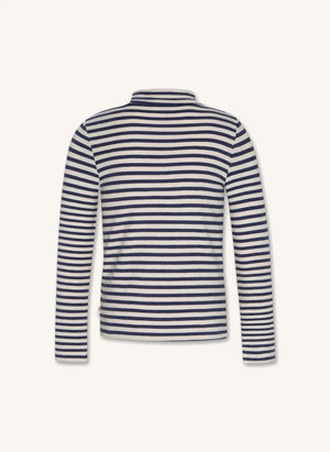 AO76 - Cora Çizgili Tişört | Gece mavisi