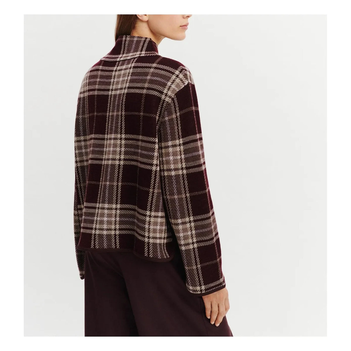 Bompard - Wool Tartan Sweater | Garnet