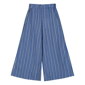 Tangerine – Gestreifte Hose mit weitem Bein | Blau