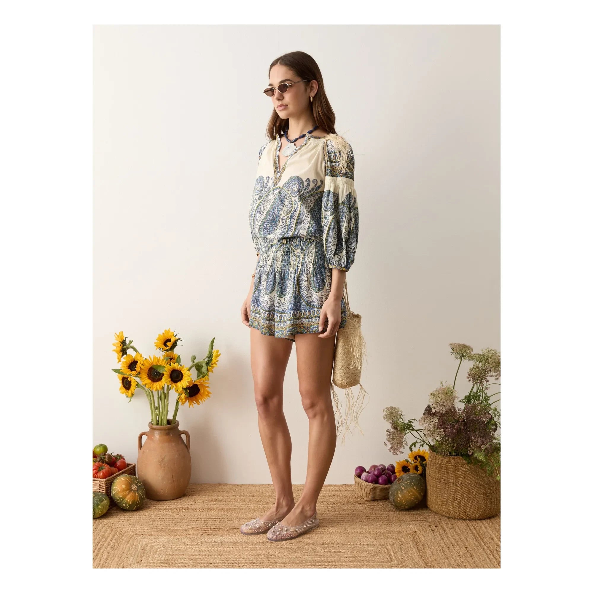 Boteh - Arcadia Leinen-Shorts | Lapislazuli