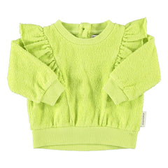 Piupiuchick - Flüoresan sarı | Organik pamuklu havlu rüfllü sweatshirt