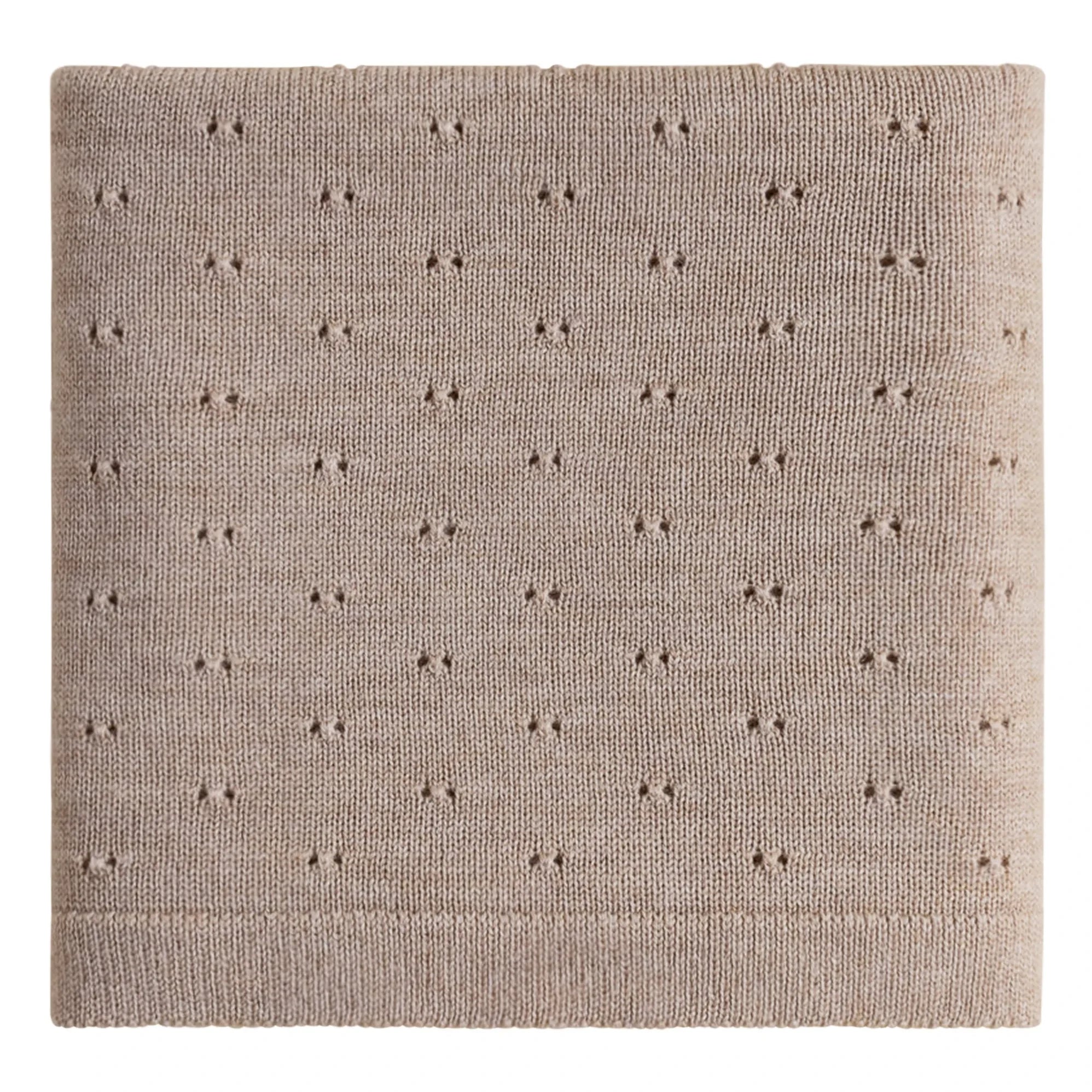 Manta Hvid - Bibi Pointelle de Lana Merino | Beige