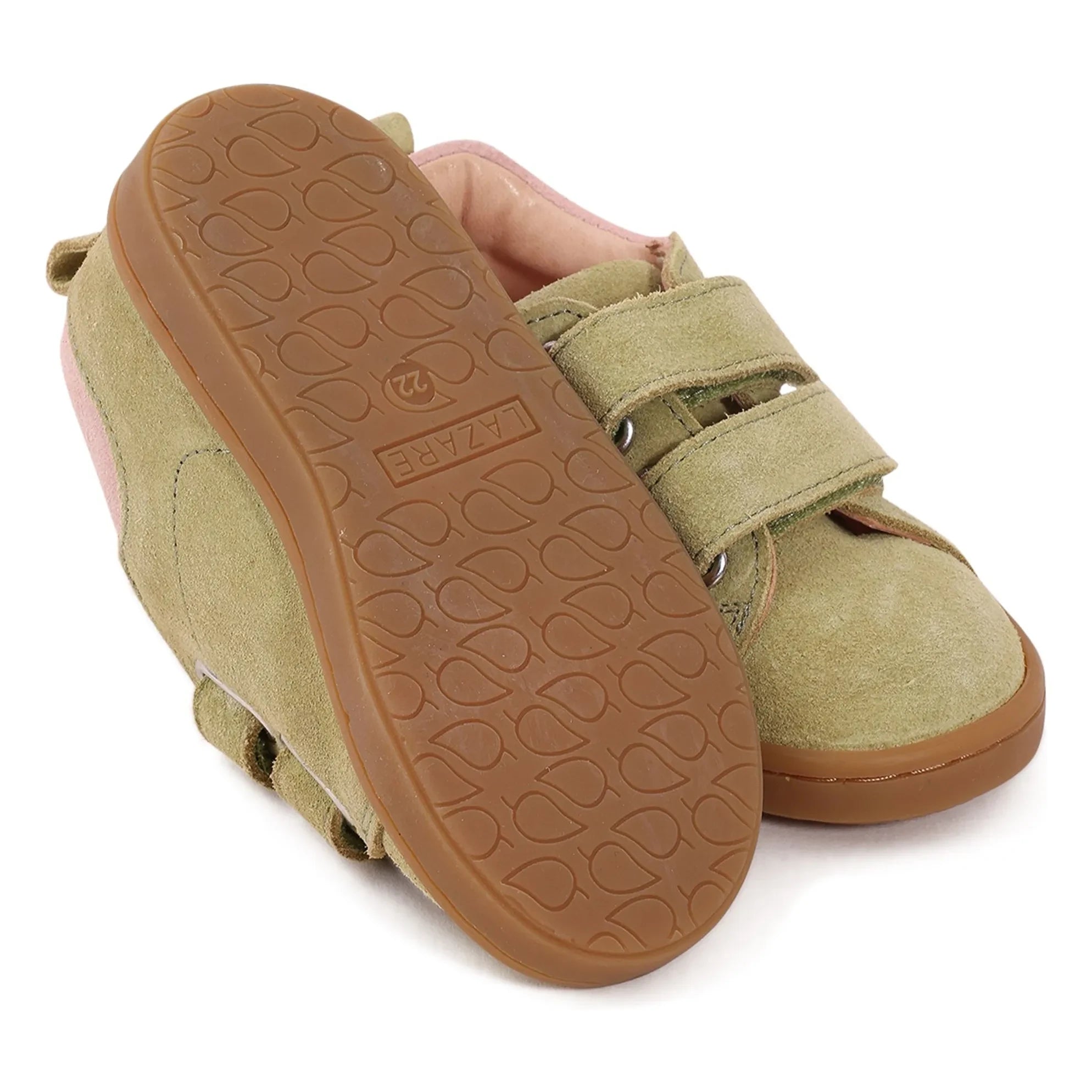 Lazare - Mahaut Fleuries Süet Çizik Sneaker | Badem Yeşili