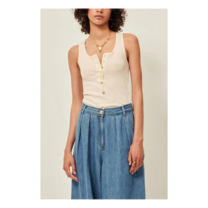 Sessùn - Camargo Spaghetti-Top | Ecru