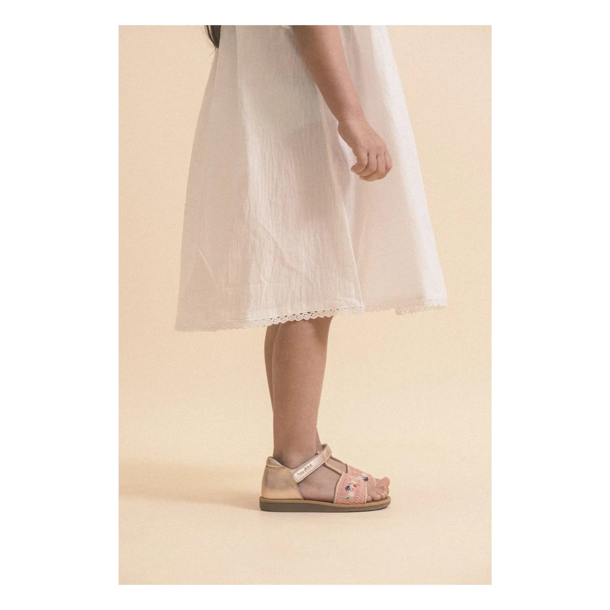 Pom d'Api - Air Natur Fleurs sandaletler | Pembe