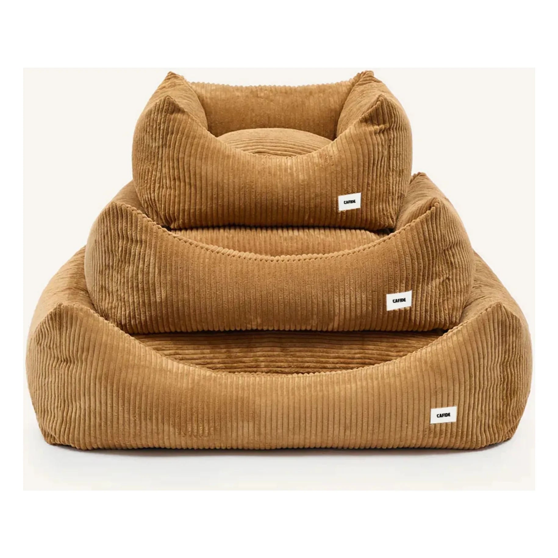 Cafide - Snozy Samt-Hundebett | Senfgelb