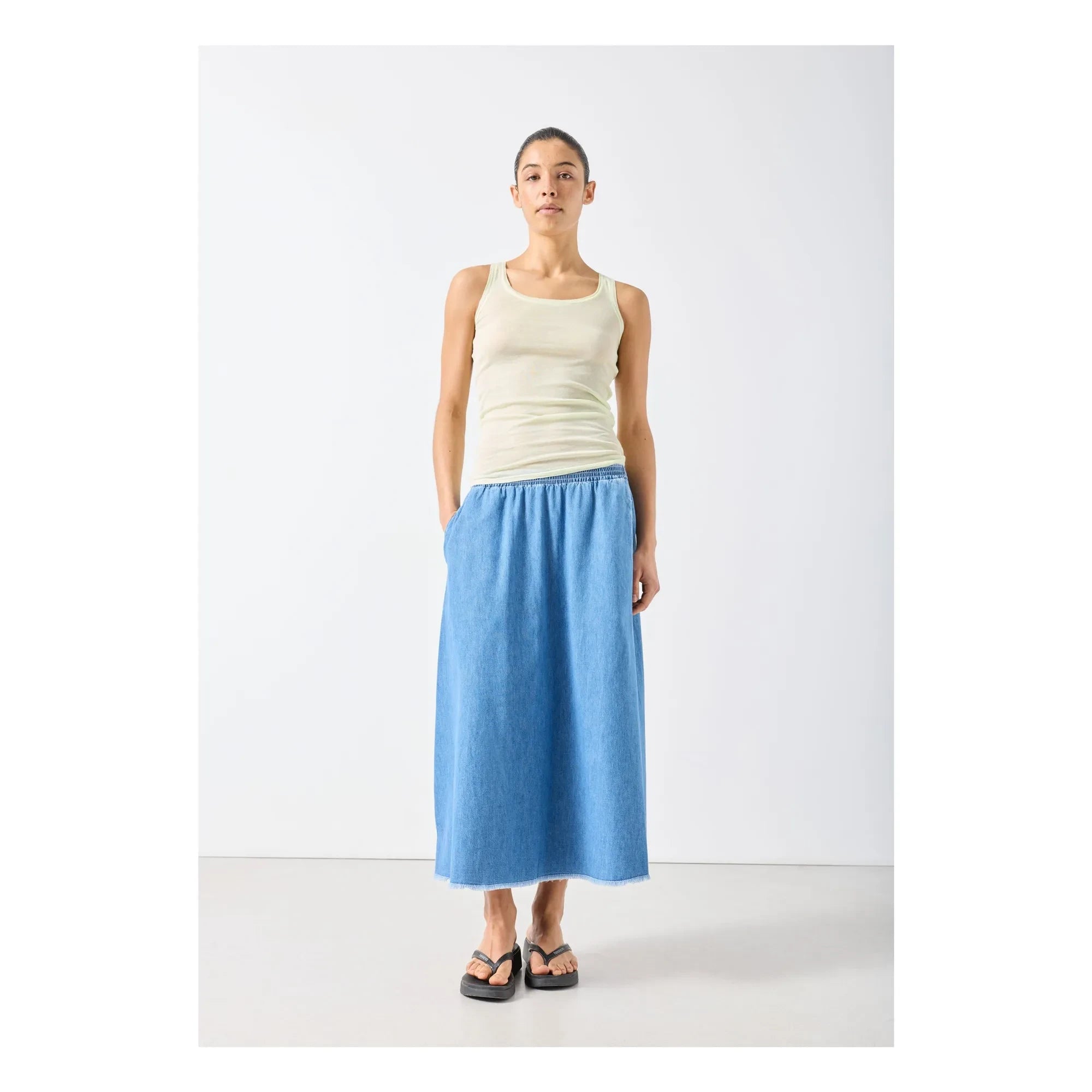 American Vintage - Izeway Falda de algodón | Azul