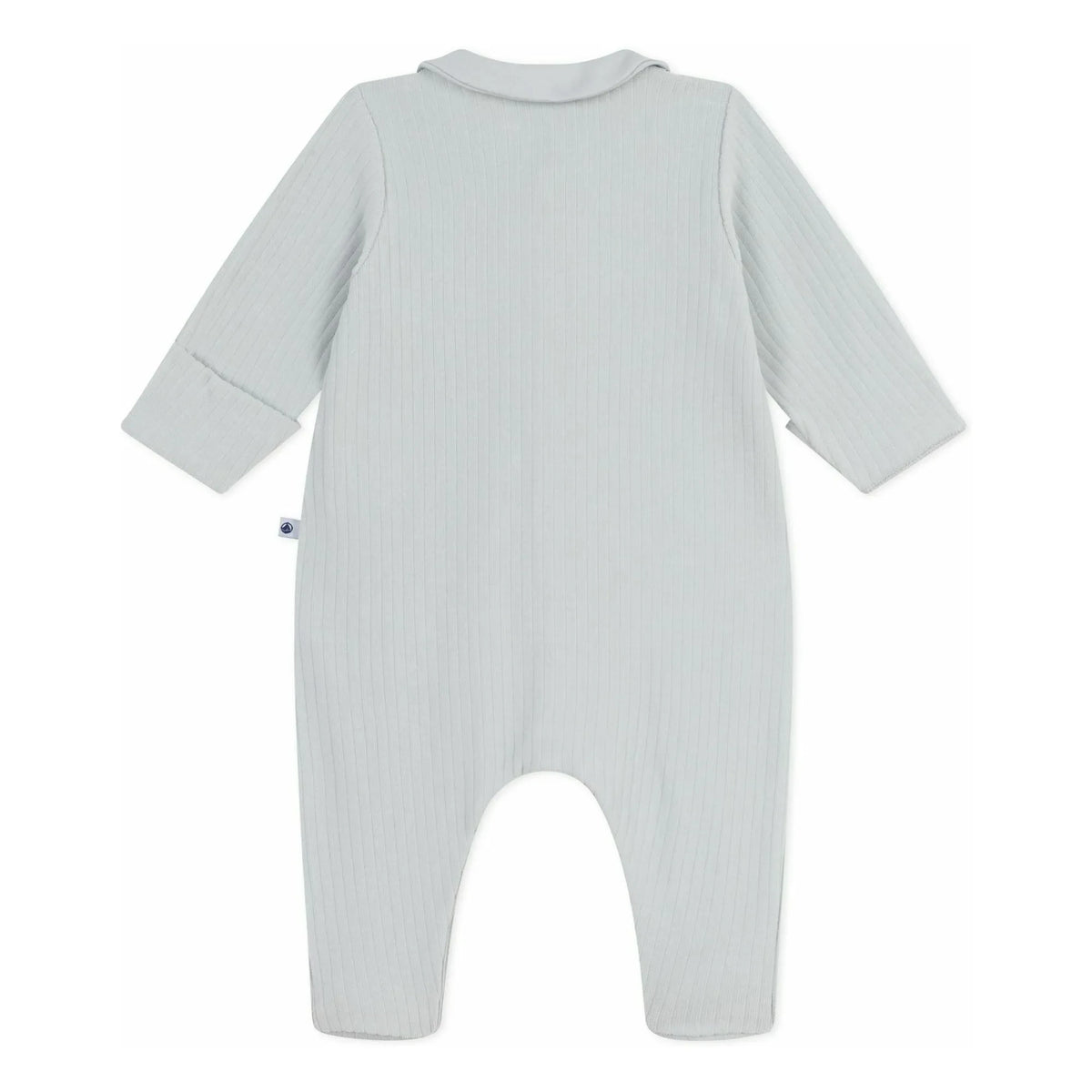 Petit Bateau - Organik Pamuklu Fitilli Pijama | Gri Melanj