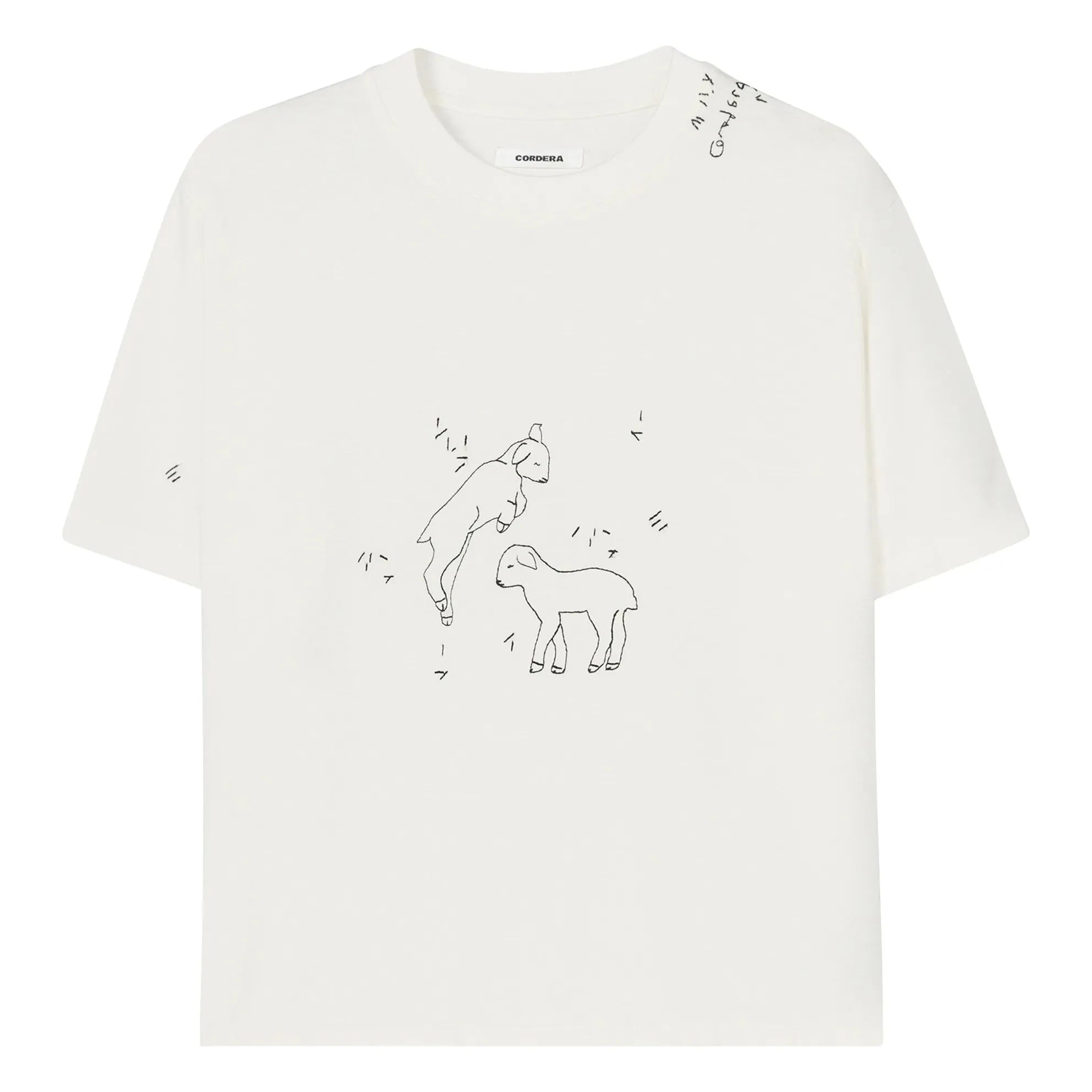 Cordera - Organisches Baumwoll-T-Shirt mit Stickerei | Weiß