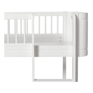 Oliver Furniture - Orta Yükseklikta Ahşap Mini+ Karyola 68x162cm | Beyaz