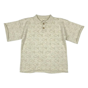 Bayiri - Poloshirt aus Bio-Baumwolle mit Unterwasser-Motiv | Grau