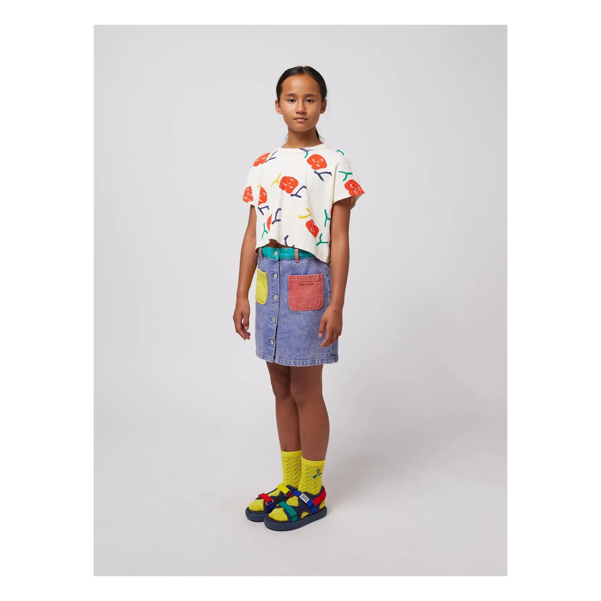 Bobo Choses - Color Block Organic Cotton Skirt | Blue