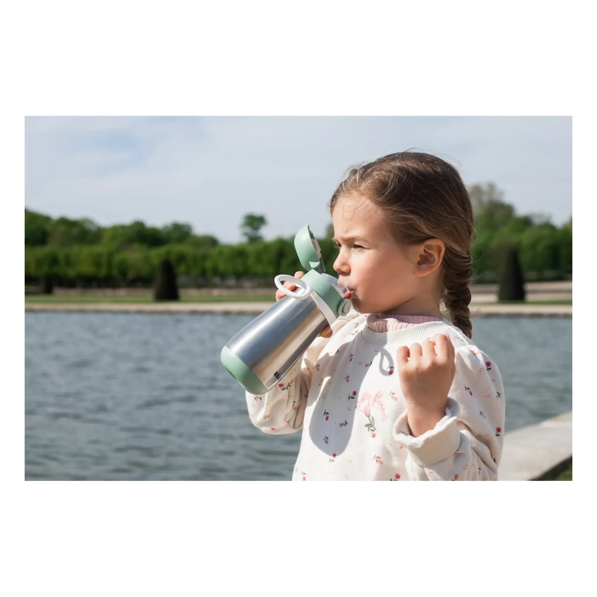 Béaba - Edelstahl Trinkflasche - 350 ml | Salbei