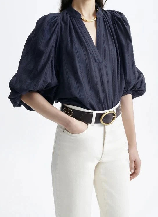 Vanessa Bruno - Bell Cotton Blouse | Navy