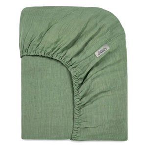 Editions Aimable - Doris Spannbettlaken | Moss Green Musselin