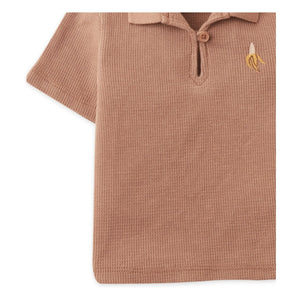 Gingersnaps - Timmy Embroidered Banana Textured Polo | Brown