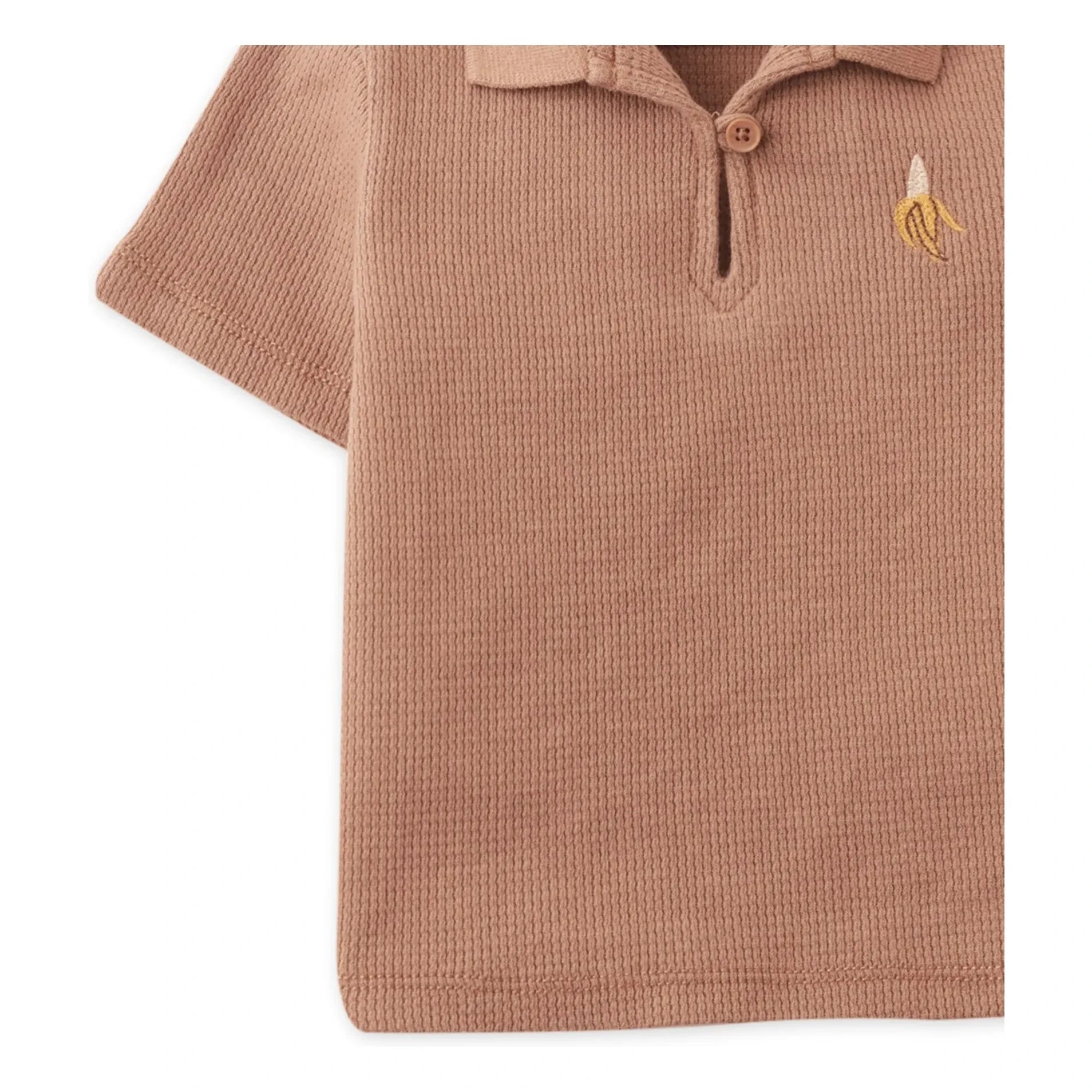 Gingersnaps - Timmy Embroidered Banana Textured Polo | Brown