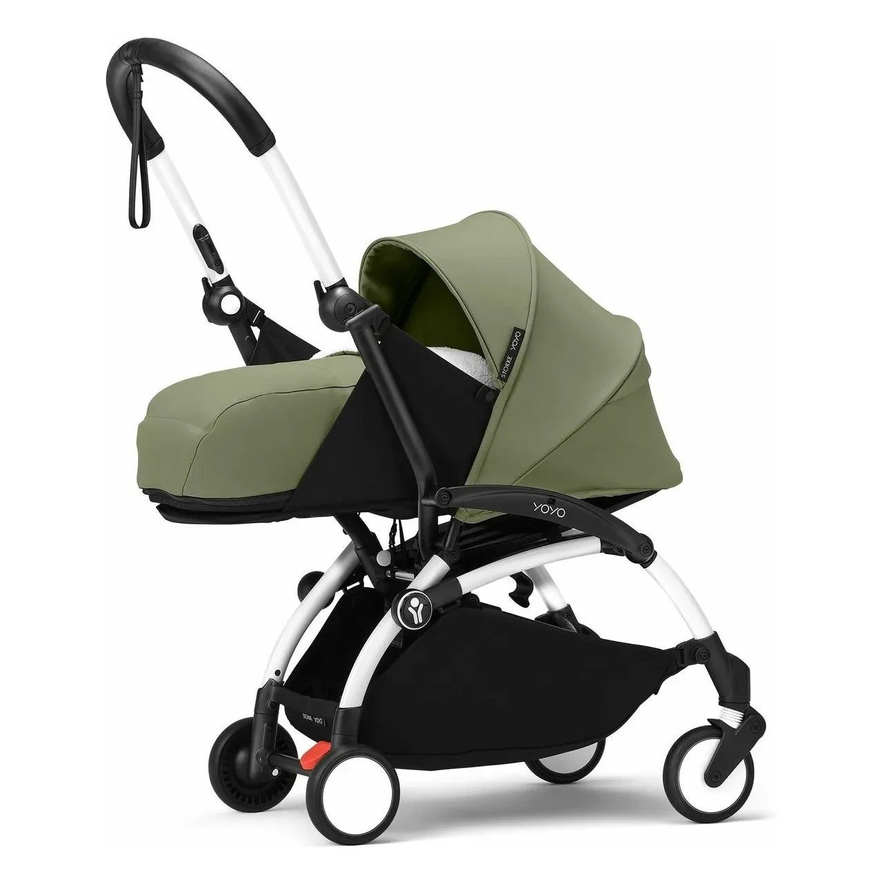 Stokke® - YOYO³ tam bebek arabası 0+ ve 6+ Beyaz çerçeve | Zeytin