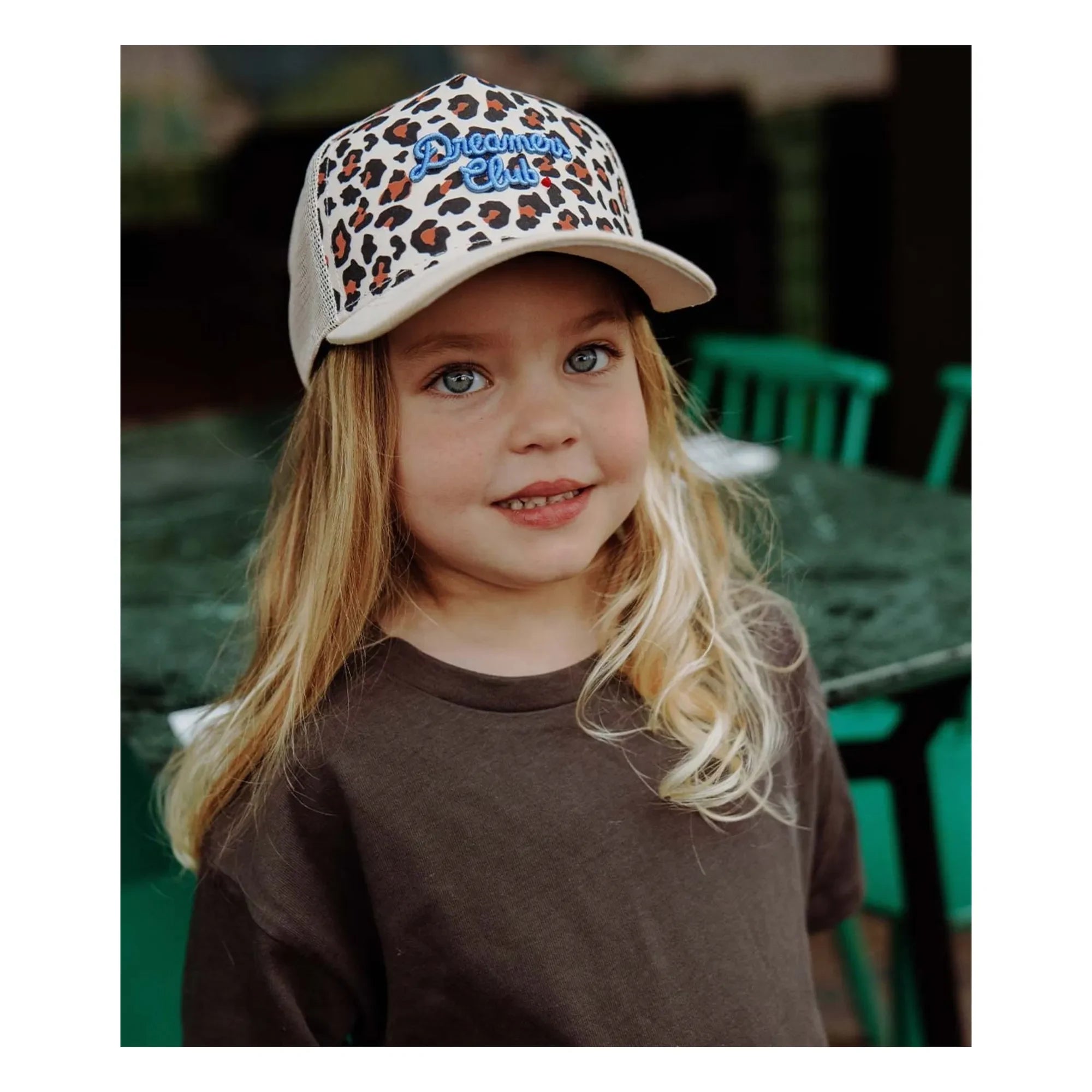 Hello Hossy - Trucker Leopar Kavisli Siperlikli Şapka Geri Dönüştürülmüş Elyaflar | Krem