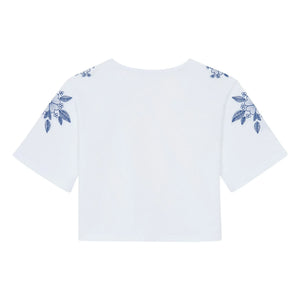 Tartine et Chocolat - T-Shirt mit Blumenstickerei | Weiß