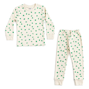 Sleepy Doe - Organik pamuklu yonca desenli pijama | Ekru