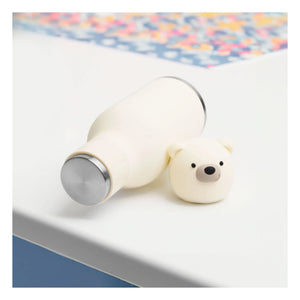 Asobu - Botella de agua de acero inoxidable White Bear