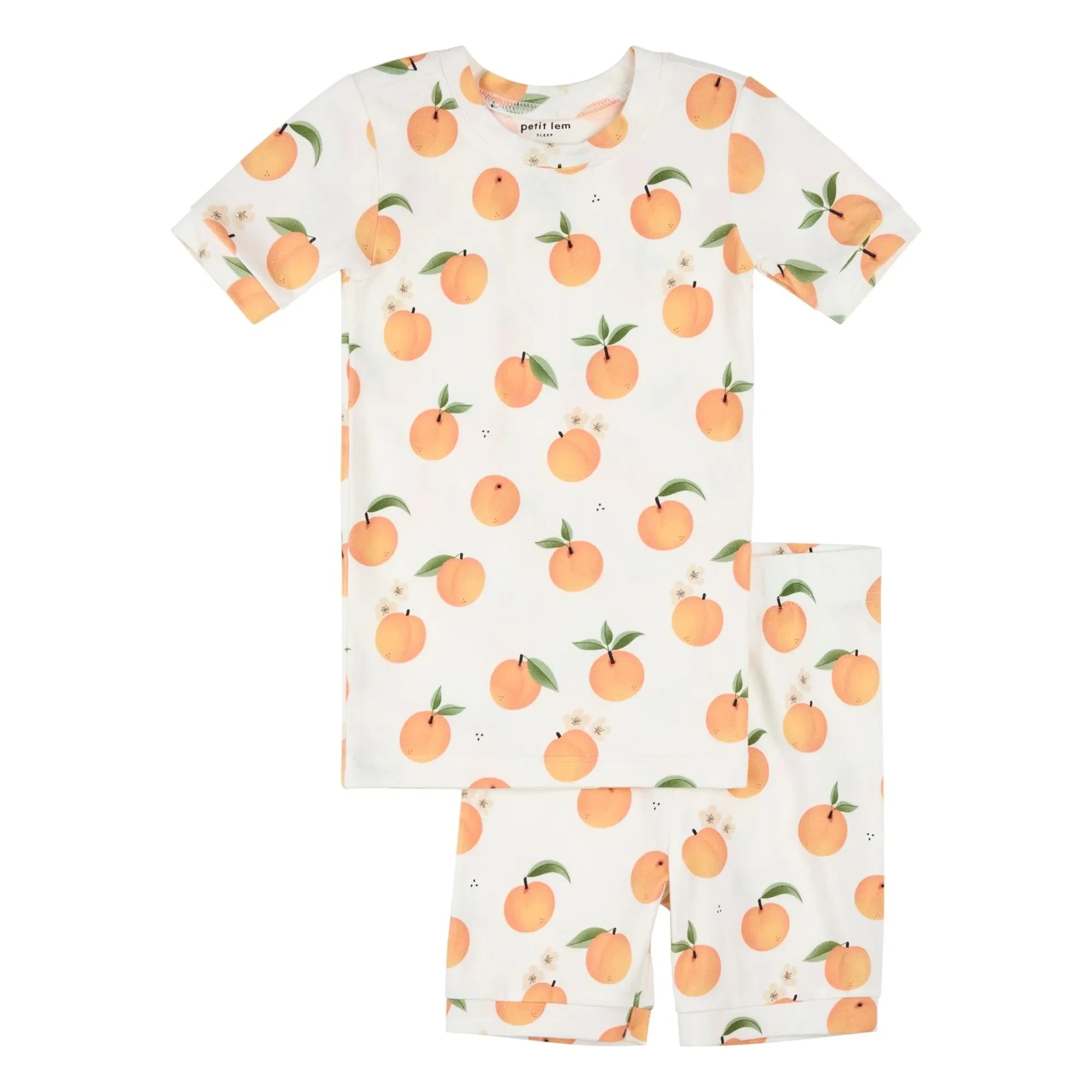 Petit Lem - Pyjama Short Clementines Organik Pamuk ve Modal | Beyaz