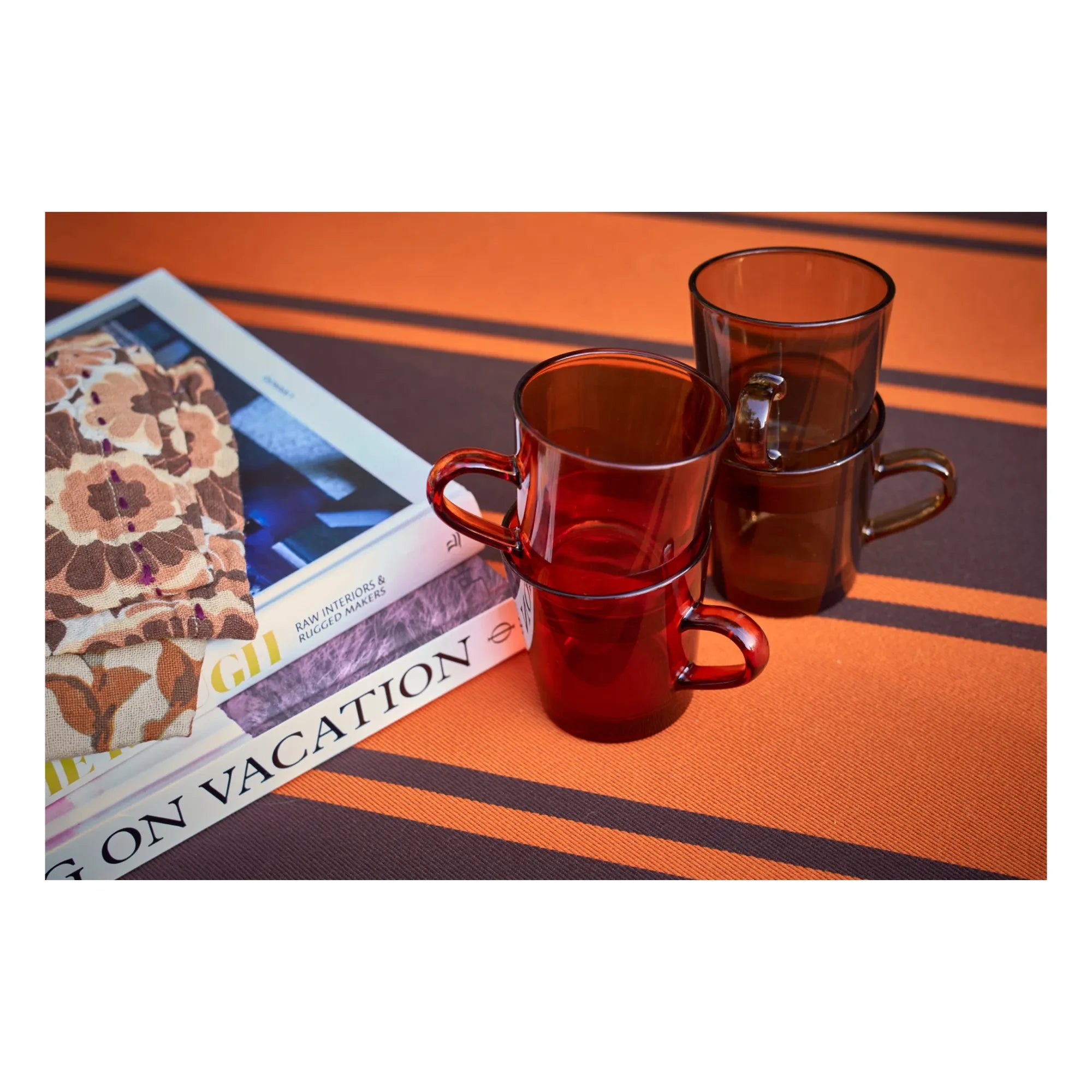 HKliving - Pamuklu Masa Peçeteleri - 2'li Set | Russet