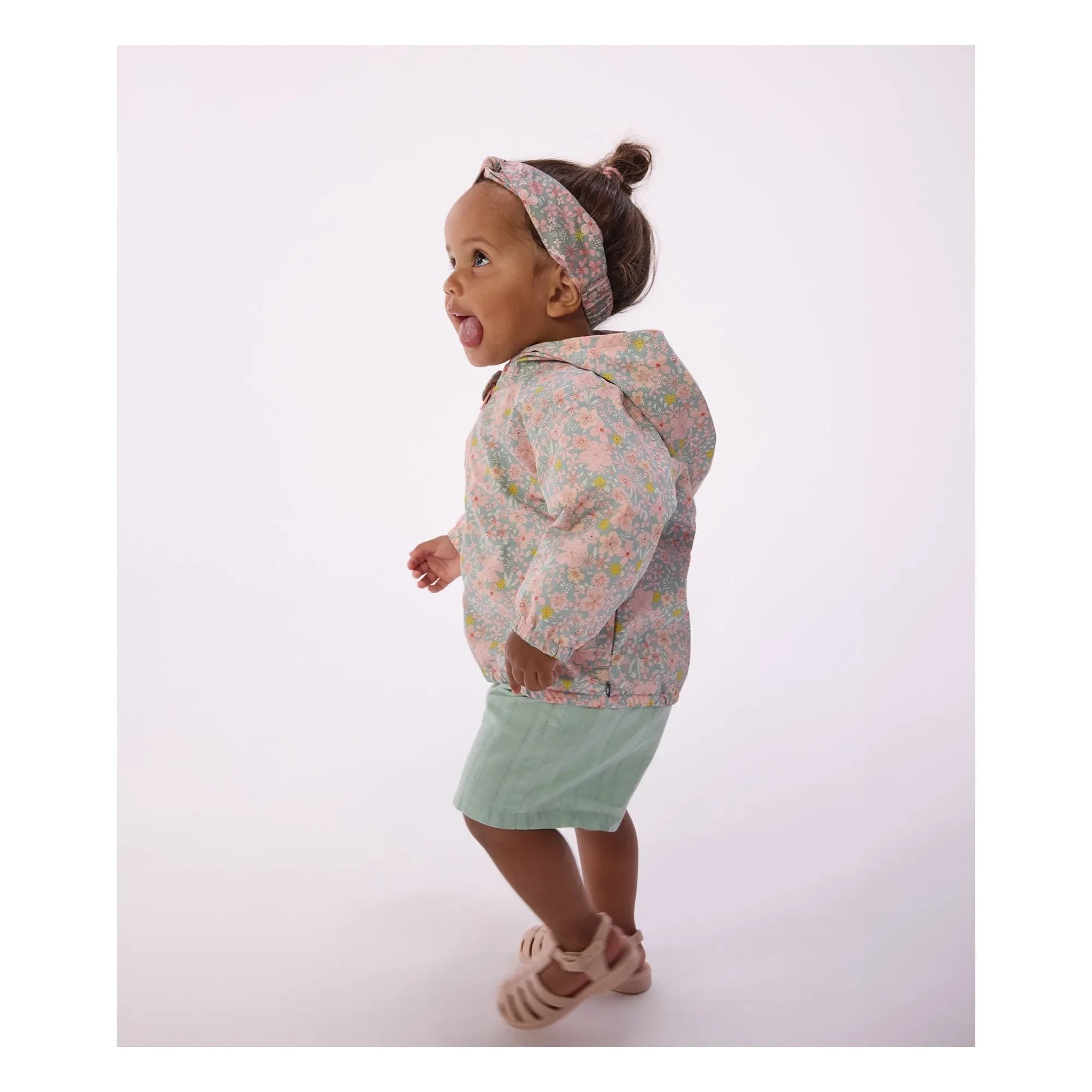 Petit Bateau - Çiçek Desenli Rüzgarlık Geri Dönüştürülmüş Elyaf Bebek | Turkuaz