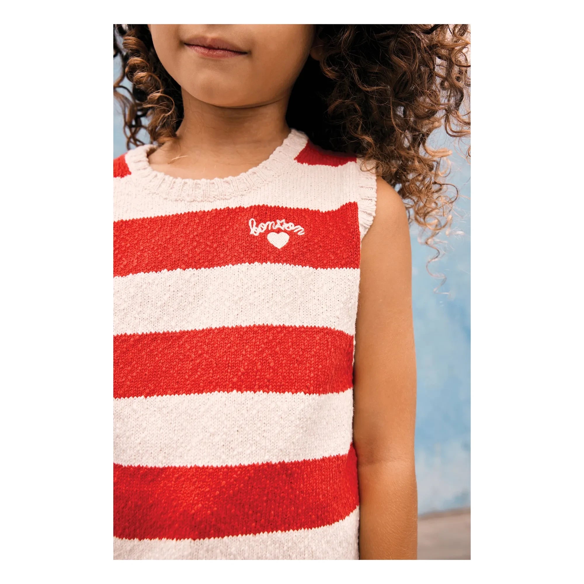 Bonton - Next Mesh Çizgili Atlet | Vermillion