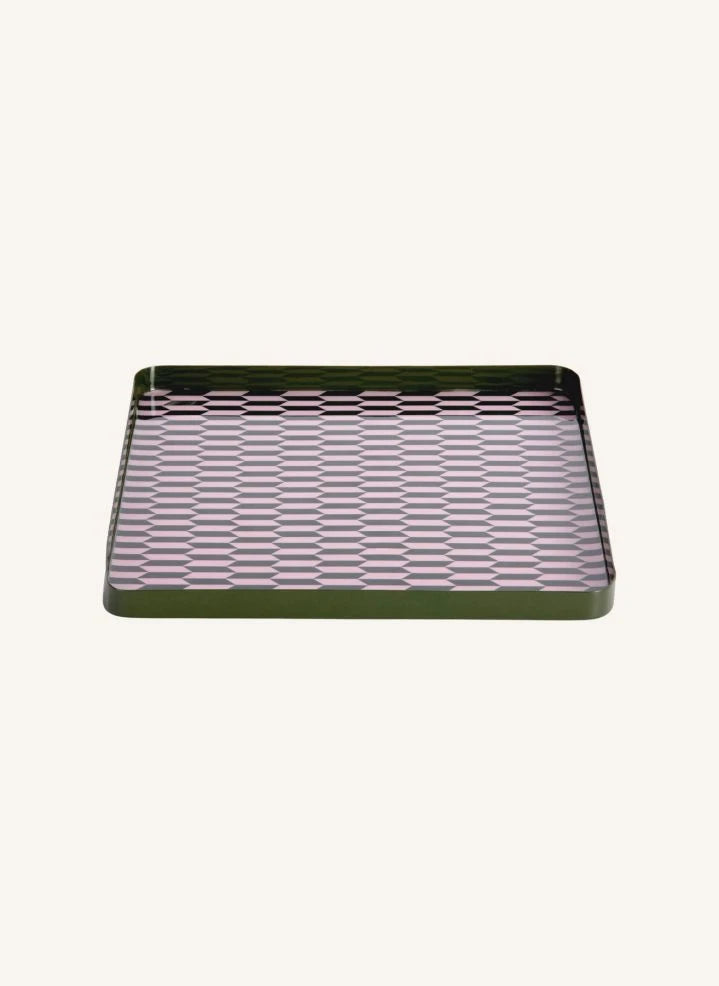 Present Time - Salerno Metal Tray | Forest Green