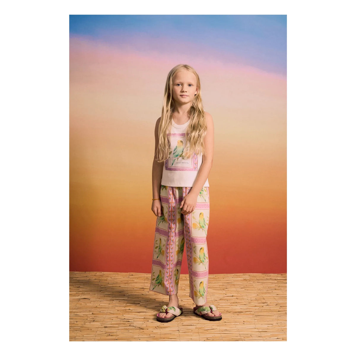 Maison Mangostan - Pantalones Patchwork Birds | Rosa