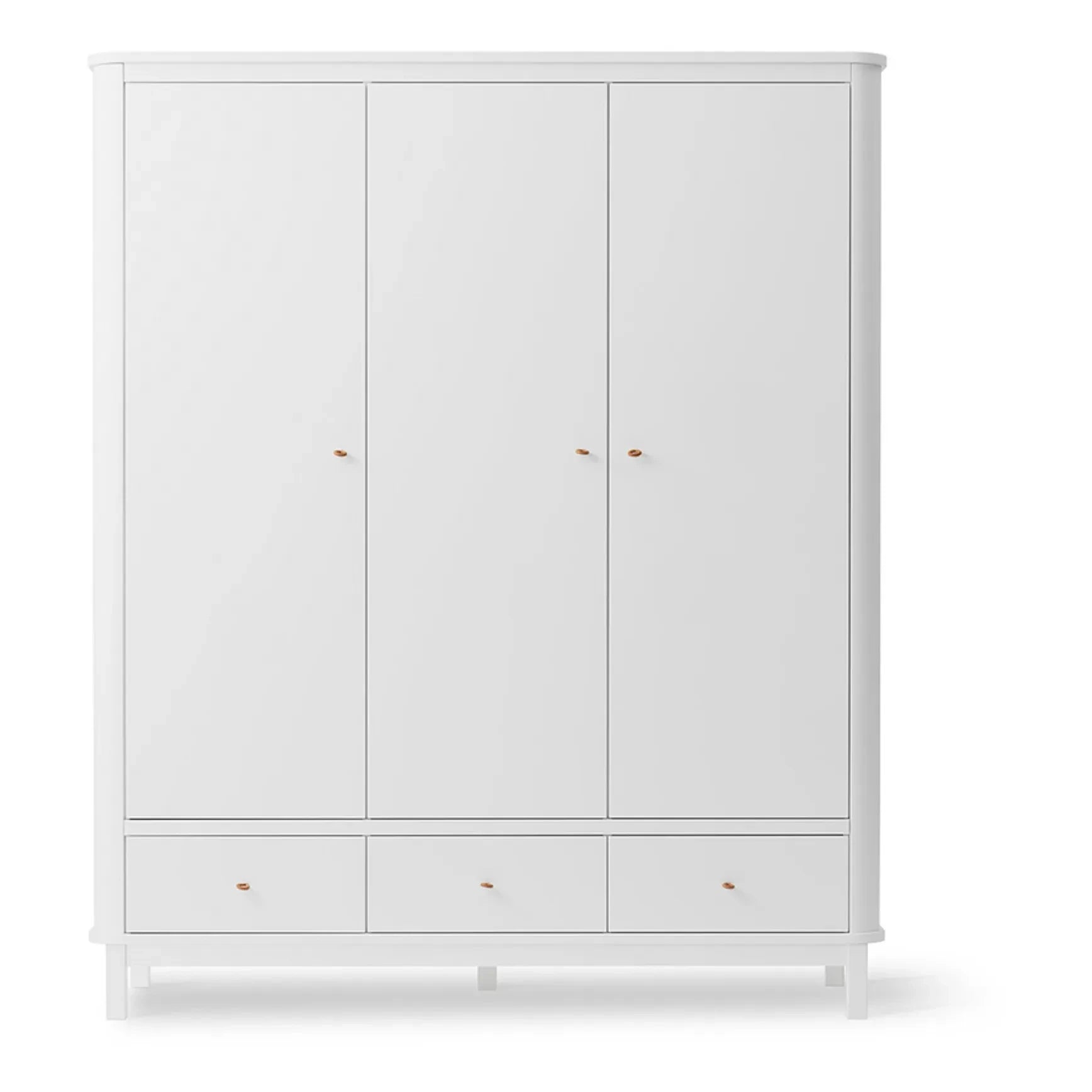 Oliver Furniture - 3 Kapılı Huş Gardırop 204 x 168 cm | Beyaz