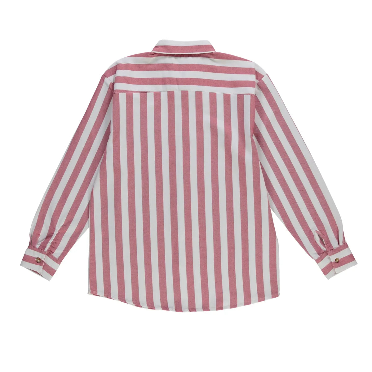 Poudre Organic - Camelia Gestreiftes Baumwoll-Gaze-Hemd | Rot
