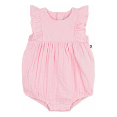 Petit Bateau - Düz organik pamuklu gazlı tulum | Pembe