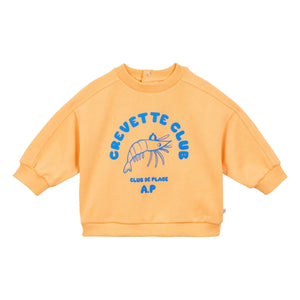 Arsène et Les Pipelettes - Sweatshirt Shrimp Club Bio-Baumwolle Baby | Aprikose