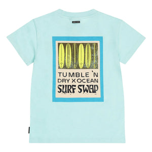 Tumble N'Dry - Camiseta de algodón orgánico Reef Sunset | Azul claro